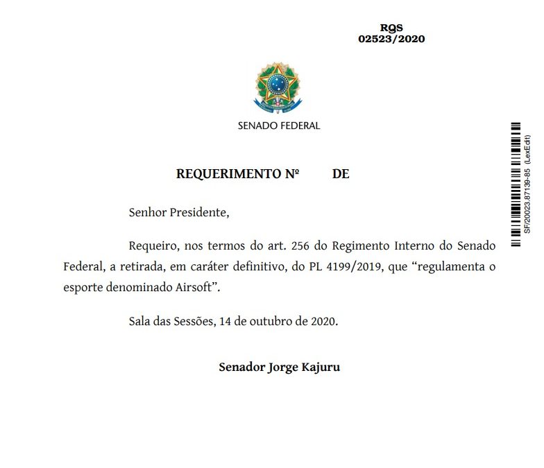 Projeto de Lei 4199/19 é retirado pelo Senador Jorge Kajuru